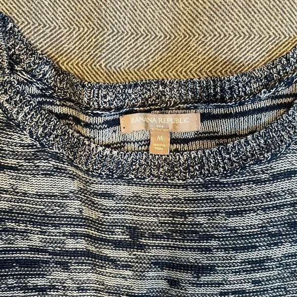 Banana Republic Navy Heather Crop Sweater with Zipper Accent - Picture 5 of 10